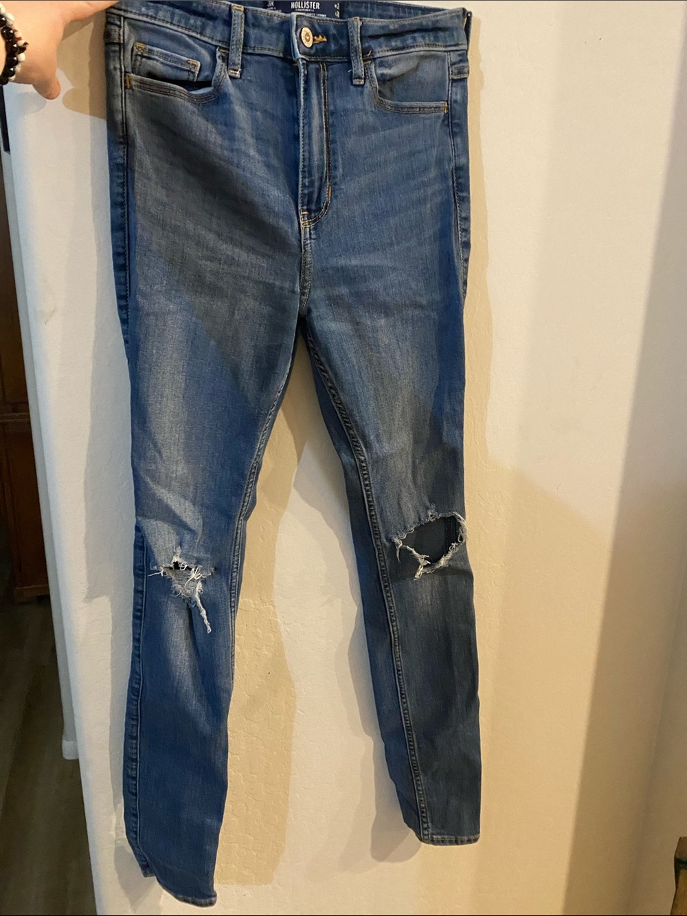 Hollister Mid Blue Ripped Skinny Jeans
